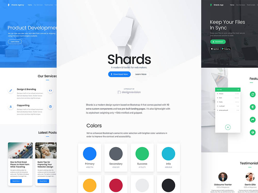 UI Kits design idea #183: Shards - A Free & Modern Bootstrap 4 UI Kit